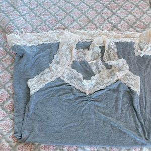 Barely worn Honeydew Racerback tank nightie with cute lace detail